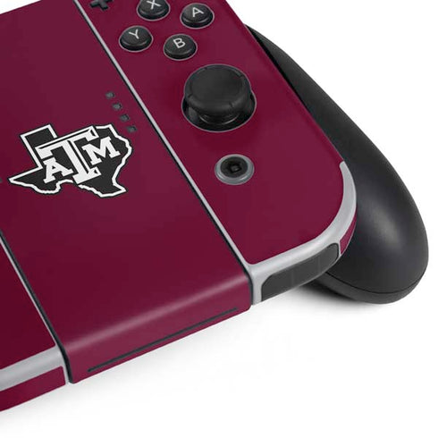 Texas A&M University Black Logo Nintendo Switch OLED (2021) Skin